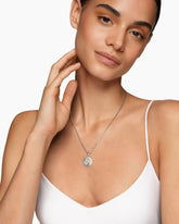 Pisces Amulet in Sterling Silver with 18K Yellow Gold and Diamonds, 19mm